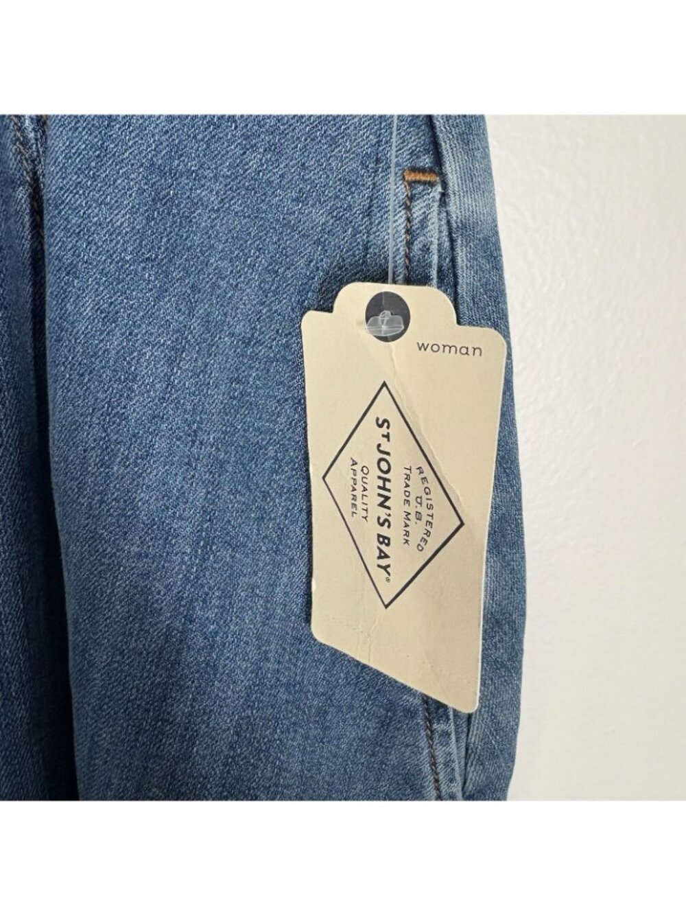 St. John's Bay Women Plus SZ 20W Blue Med Indigo Stone Midi Denim Skirt NWT - Picture 5 of 9
